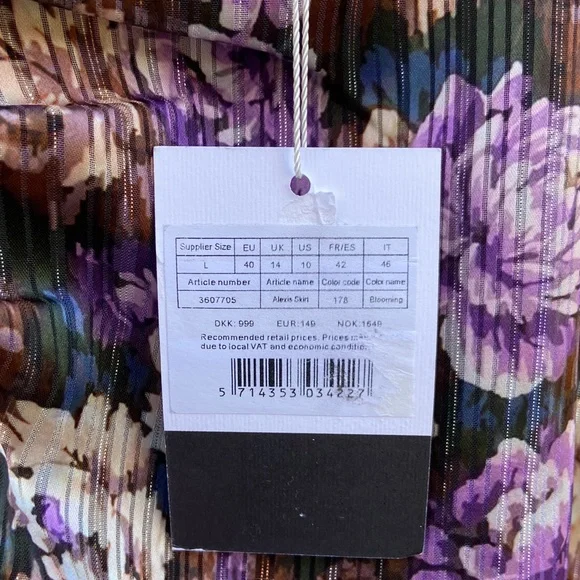 NWT Birgitte Herskind Alexis Ruched Floral Midi Skirt Women's Size 10 - Picture 6 of 12